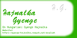 hajnalka gyenge business card